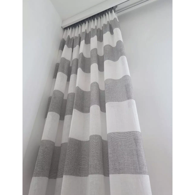 Zasłona gotowa w pasy 130x255 (możliwość skrócenia) - Zasłony gotowe uszyte na taśmie